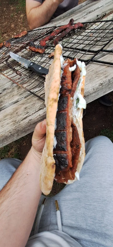 Simple sandwich snack during the tour